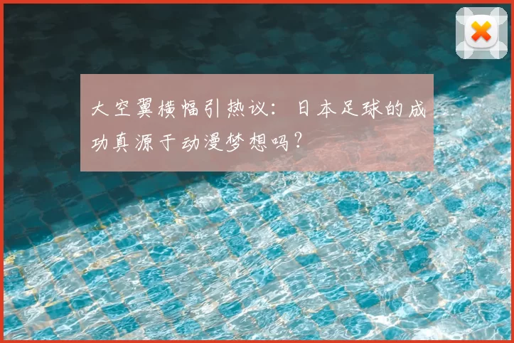 大空翼横幅引热议:日本足球的成功真源于动漫梦想吗?