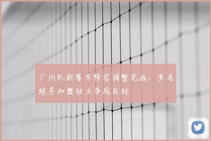 广州队新赛季阵容调整完成,多名球员加盟助力争冠目标